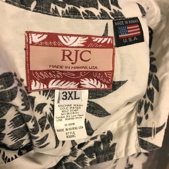 RJC Robert J Clancey 100% Cotton Hawaiian Shirt - Picture 5 of 5